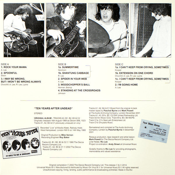 Ten Years After : Undead (LP, Album, RE, RM + LP, S/Sided, Etch + Album, RM,)