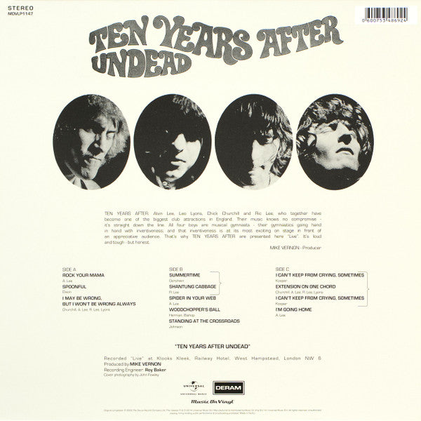 Ten Years After : Undead (LP, Album, RE, RM + LP, S/Sided, Etch + Album, RM,)