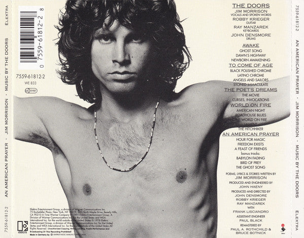 Jim Morrison Music By The Doors : An American Prayer (CD, Album, RE, RM)