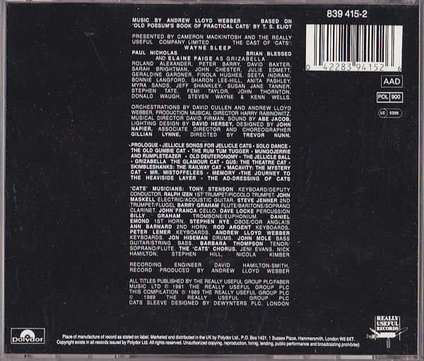 Andrew Lloyd Webber : Highlights From Cats (CD, Album)