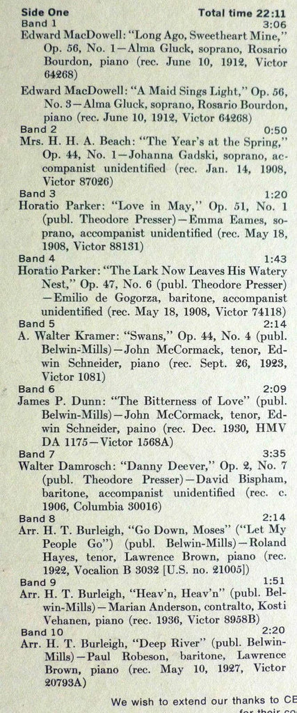 Various : When I Have Sung My Songs (The American Art Song 1900-1940) (LP, Comp)