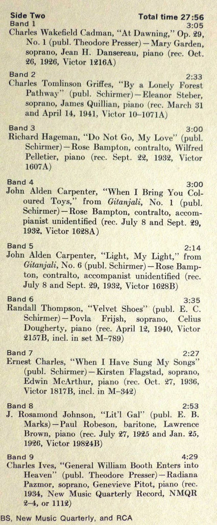 Various : When I Have Sung My Songs (The American Art Song 1900-1940) (LP, Comp)