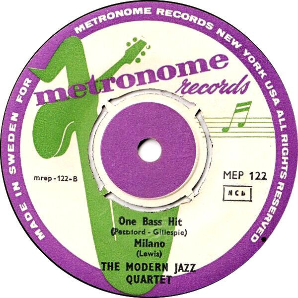 The Modern Jazz Quartet : Vol. 2: Django / Milano / One Bass Hit (7", EP)