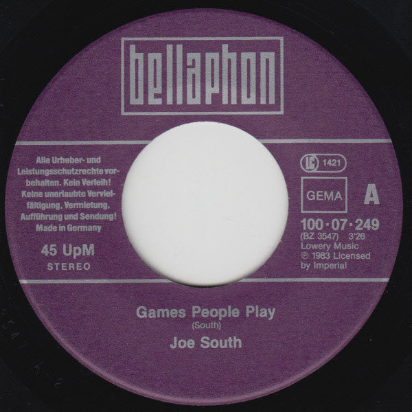Joe South : Games People Play (7", Single, RE)