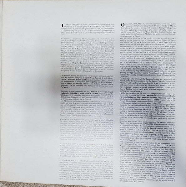 Marc Antoine Charpentier - Musica Polyphonica, Louis Devos : Mors Saulis & Jonathae (La Mort De Saul Et De Jonathas) (LP, Album)