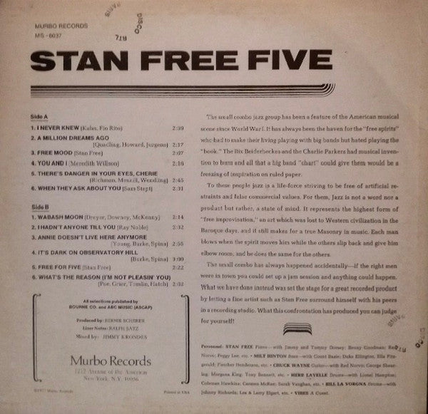 Stan Free Five* : Stan Free Five (LP, Album)