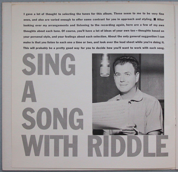 Nelson Riddle And His Orchestra : Sing A Song With Riddle (LP, Album, Gat)