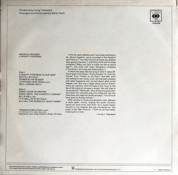 Mahalia Jackson : A Mighty Fortress (LP, Album)