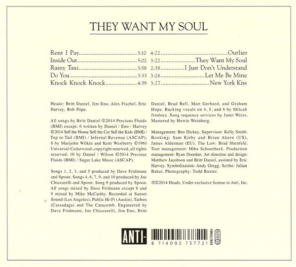 Spoon : They Want My Soul (CD, Album, Dig)