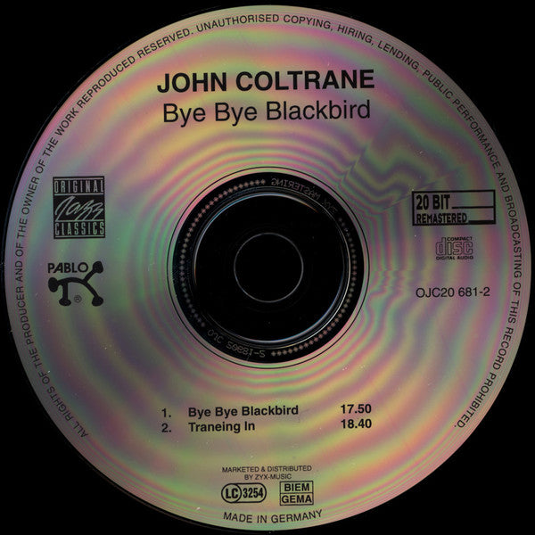 John Coltrane : Bye Bye Blackbird (CD, Album, RE, RM, Dig)