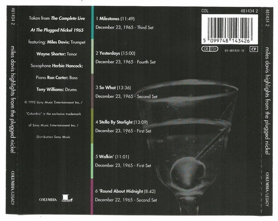 Miles Davis : Highlights From The Plugged Nickel (CD, Comp)