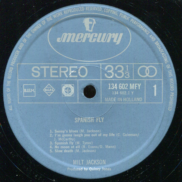 Milt Jackson : Spanish Fly (LP, Album, RE)