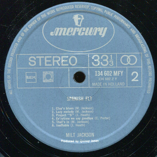 Milt Jackson : Spanish Fly (LP, Album, RE)