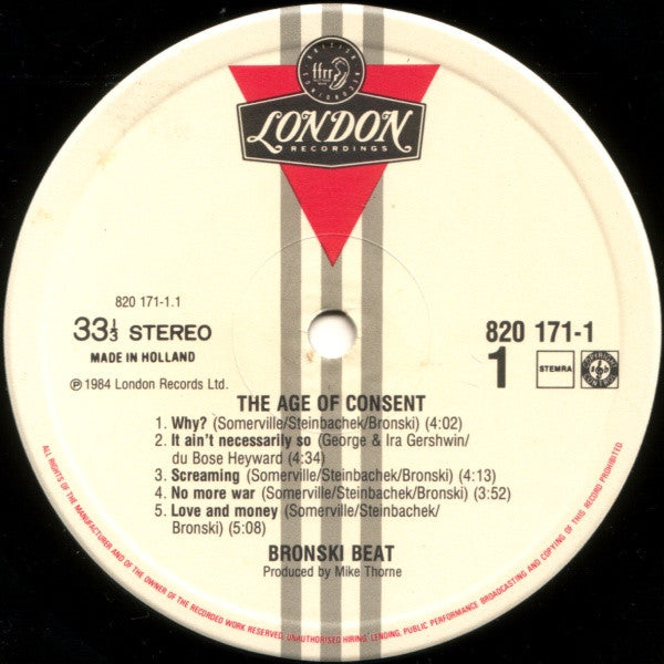 Bronski Beat : The Age Of Consent (LP, Album)