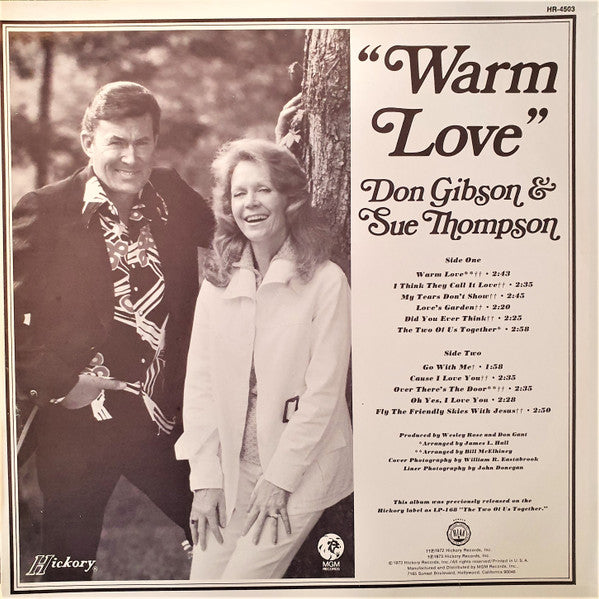 Don Gibson & Sue Thompson : Warm Love (LP, RE)