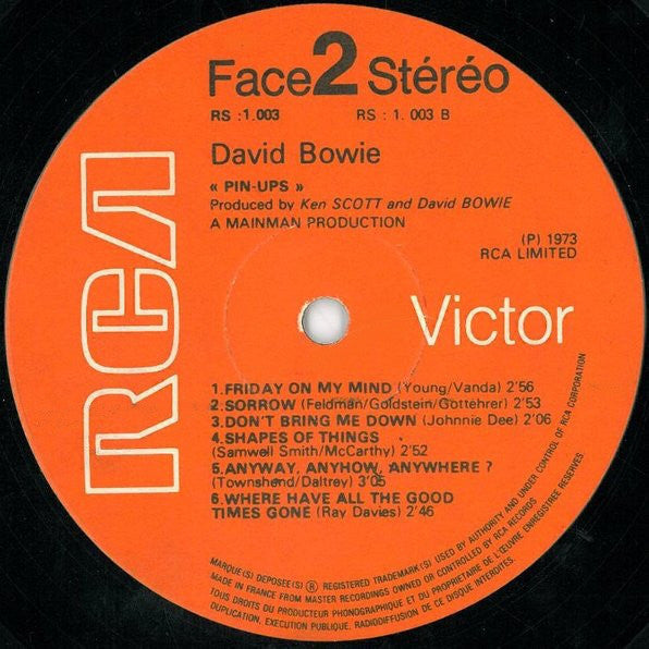Bowie* : Pinups (LP, Album, Fre)
