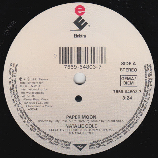 Natalie Cole : Paper Moon (7", Single)