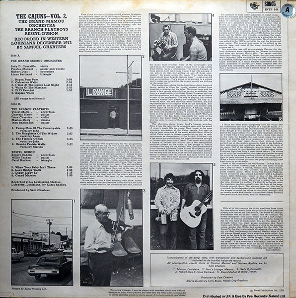 The Grand Mamou Orchestra, The Branch Playboys, Bessyl Duhon : The Cajuns - Vol. 2 (LP)