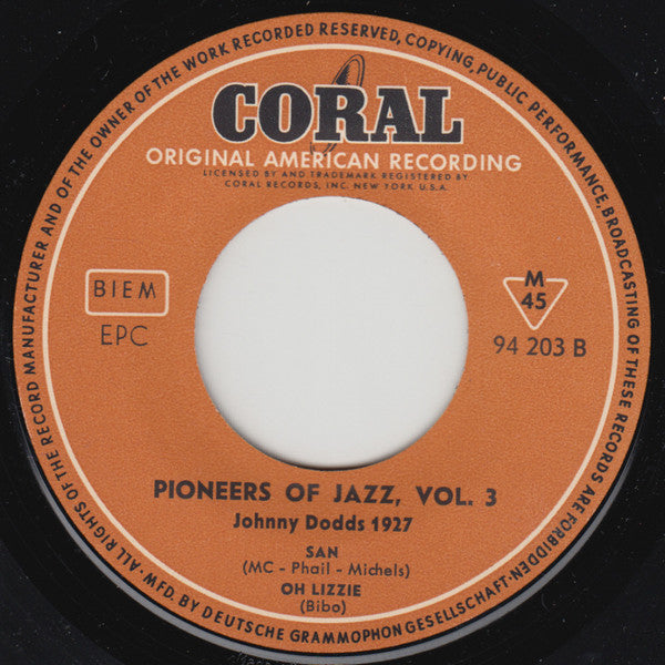 Johnny Dodds : Johnny Dodds 1927 (7", EP, Comp)