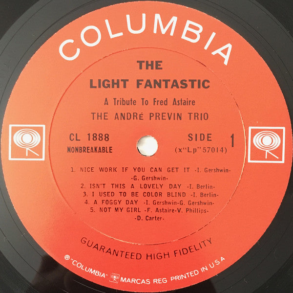The André Previn Trio With Red Mitchell And Frankie Capp* : The Light Fantastic, A Tribute To Fred Astaire (LP, Album, Mono)