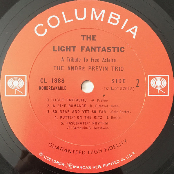 The André Previn Trio With Red Mitchell And Frankie Capp* : The Light Fantastic, A Tribute To Fred Astaire (LP, Album, Mono)