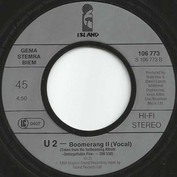 U2 : Pride (In The Name Of Love) (7", Single)