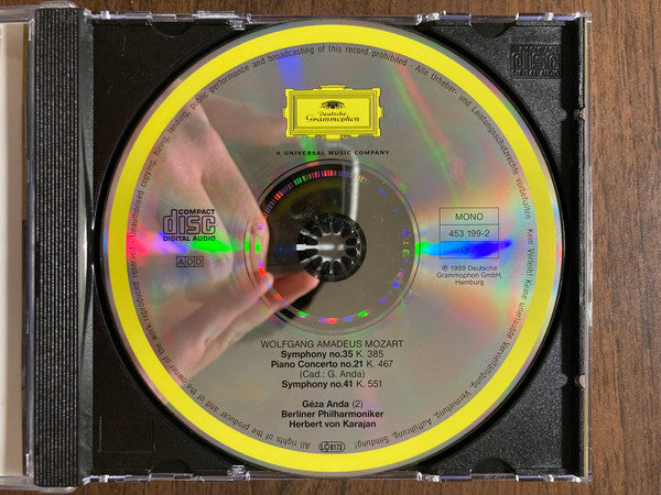 Wolfgang Amadeus Mozart – Berliner Philharmoniker, Géza Anda, Herbert von Karajan : Klavierkonzert No. 21 • Symphonien Nos. 35 'Haffner' & 41 'Jupiter' (CD, Mono)