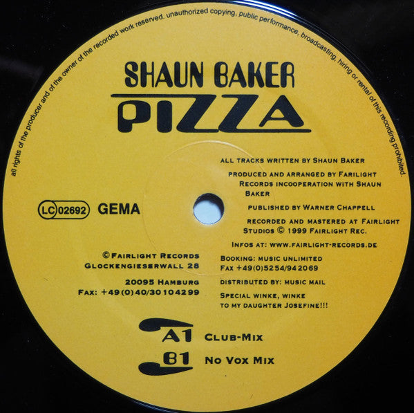 Shaun Baker : Pizza (12")