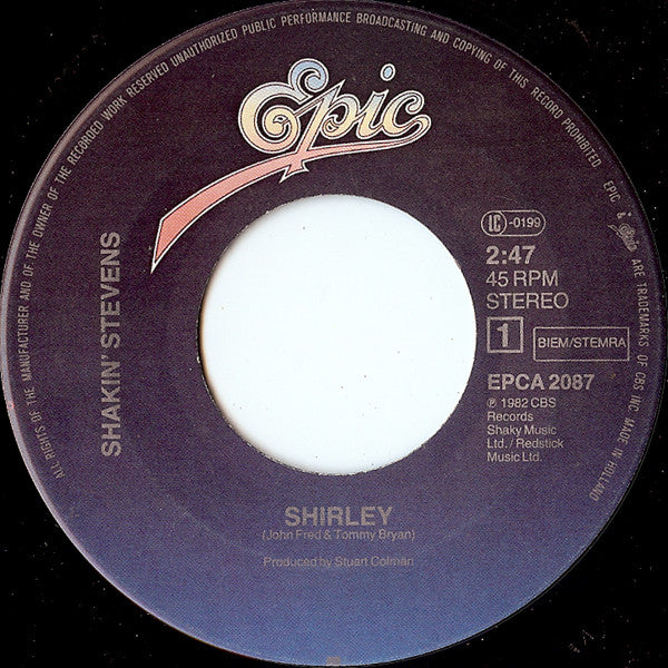 Shakin' Stevens : Shirley (7", Single)