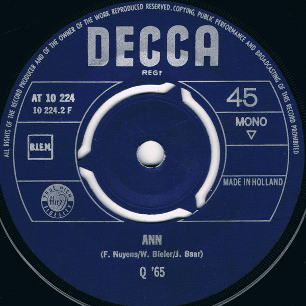 Q65 : I Despise You / Ann (7", Single, Mono)