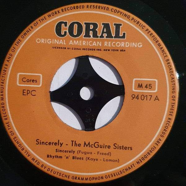McGuire Sisters : Sincerely (7", EP)