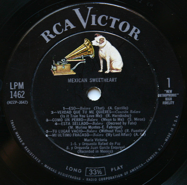 María Victoria : Mexican Sweetheart (LP, Album, Mono)
