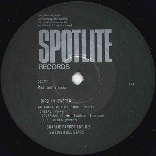 Charlie Parker And His Swedish All Stars : Bird In Sweden (2xLP, Album, Comp)