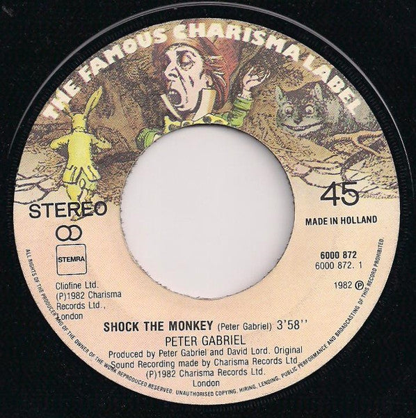 Peter Gabriel : Shock The Monkey (7", Single)