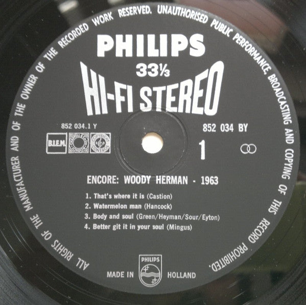 Woody Herman : Encore (LP, Album)