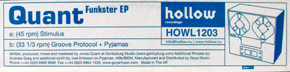 Quant : Funkster EP (12", EP)