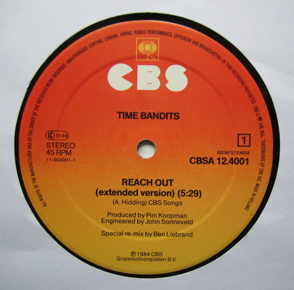 Time Bandits : Reach Out (Extended Version) (12", Maxi)