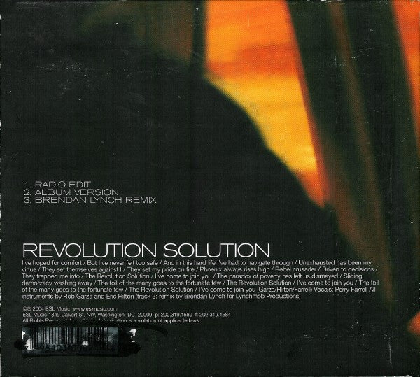 Thievery Corporation Featuring Perry Farrell : Revolution Solution (CD, Maxi)