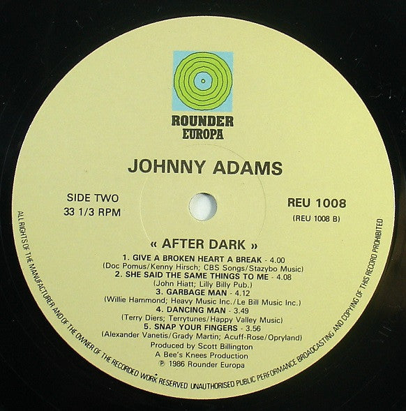 Johnny Adams : After Dark (LP, Album)