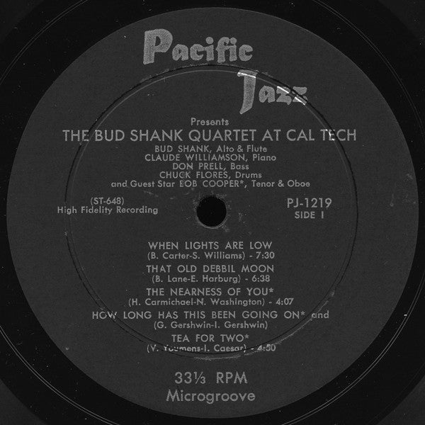 Bud Shank Quartet With Bob Cooper : Jazz At Cal-Tech (LP, Album, Mono, Dee)
