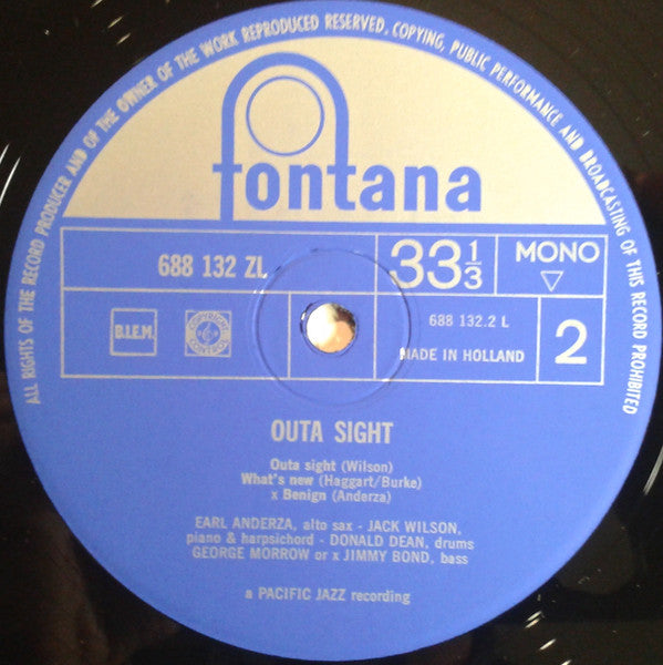 Earl Anderza : Outa Sight (LP, Album, Mono)