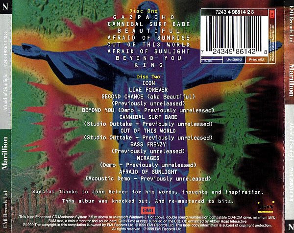 Marillion : Afraid Of Sunlight (CD, Album, RE + CD, Enh + RM)