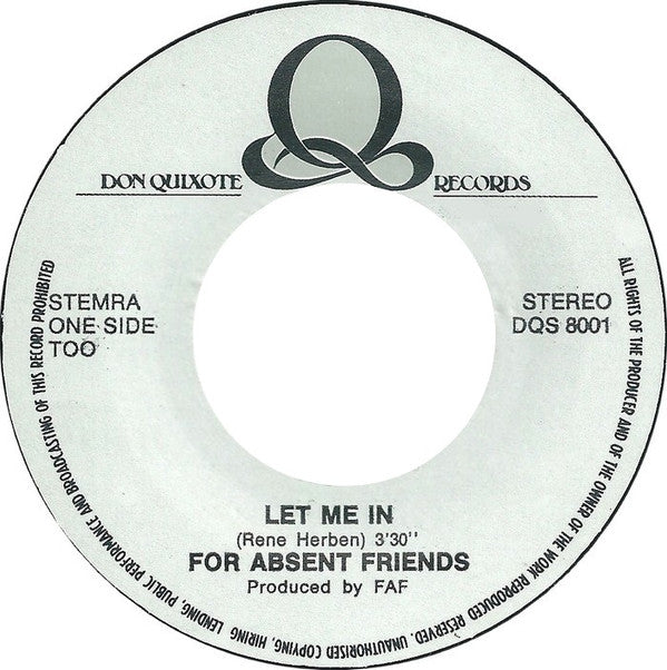 For Absent Friends : Changing Seasons (7")