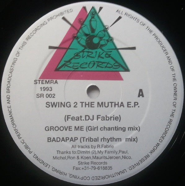 DJ Rob Fabrie* : Swing 2 The Mutha E.P. (12", EP)