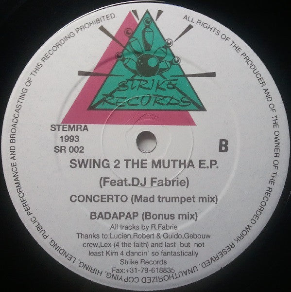 DJ Rob Fabrie* : Swing 2 The Mutha E.P. (12", EP)