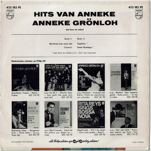 Anneke Grönloh : Hits Van Anneke (7", EP)