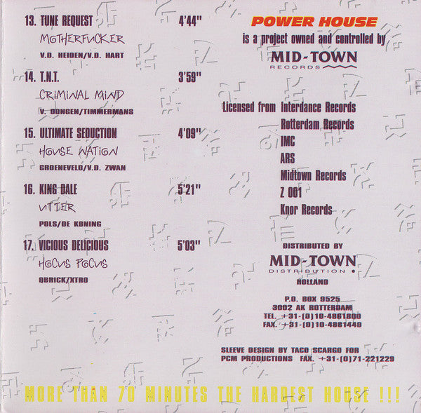 Various : Power House (More Than 70 Minutes The Hardest House !!!) (CD, Comp)