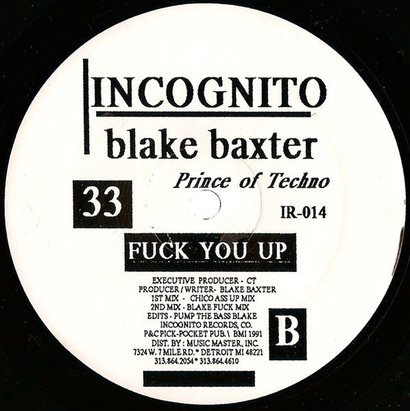 Blake Baxter : Strong To Survive / Fuck You Up (12")