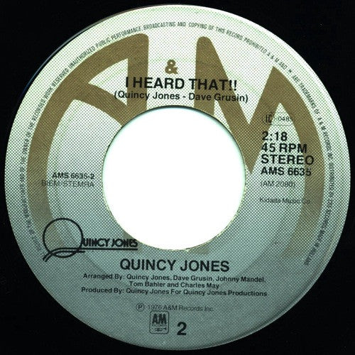 Quincy Jones : Love, I Never Had It So Good (7", Single)