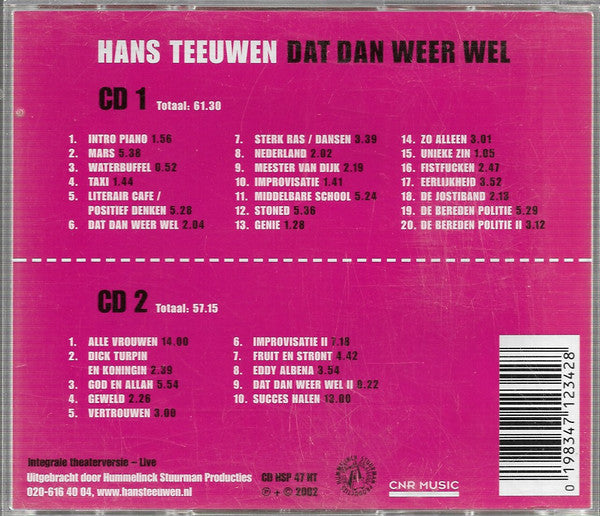 Hans Teeuwen : Dat Dan Weer Wel (2xCD)